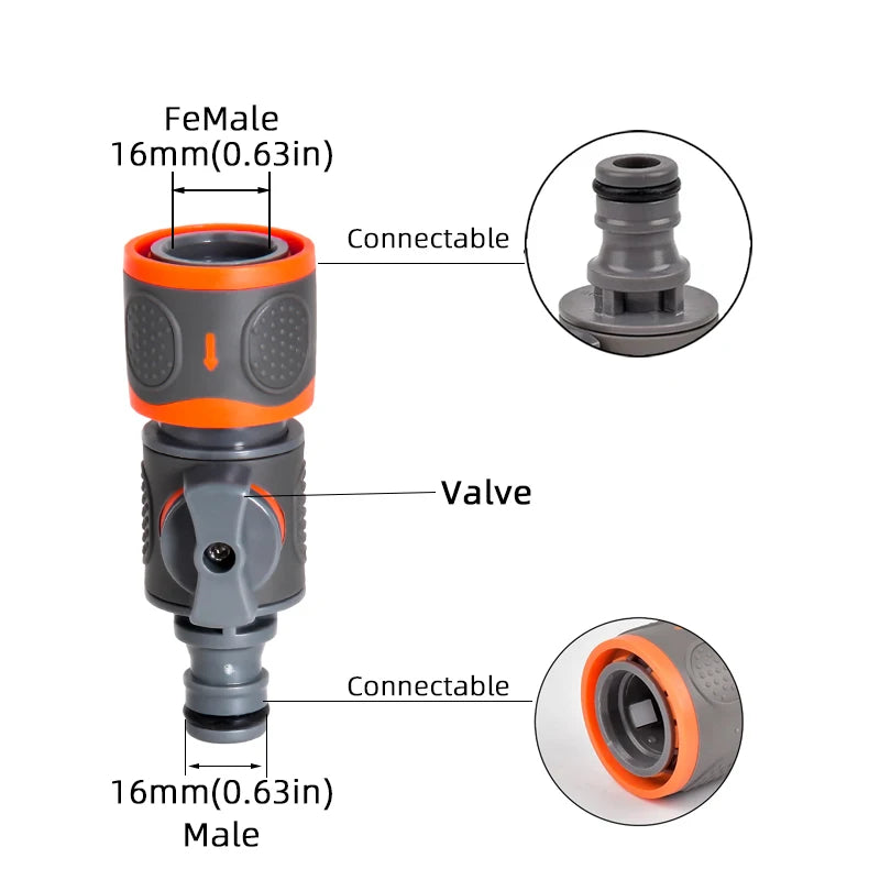 1-Pcs 1/2" 3/4" 1" Garden Hose Quick Connect Adapters -EU BPS Threaded Fittings for Faucets, Spray Guns & Watering Systems