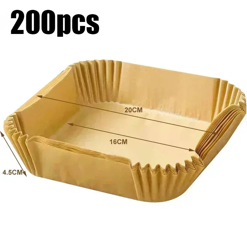 50pcs Air Fryer Grease Absorbent  For Household Baking Pans With Thickened Silicone Paper Pads