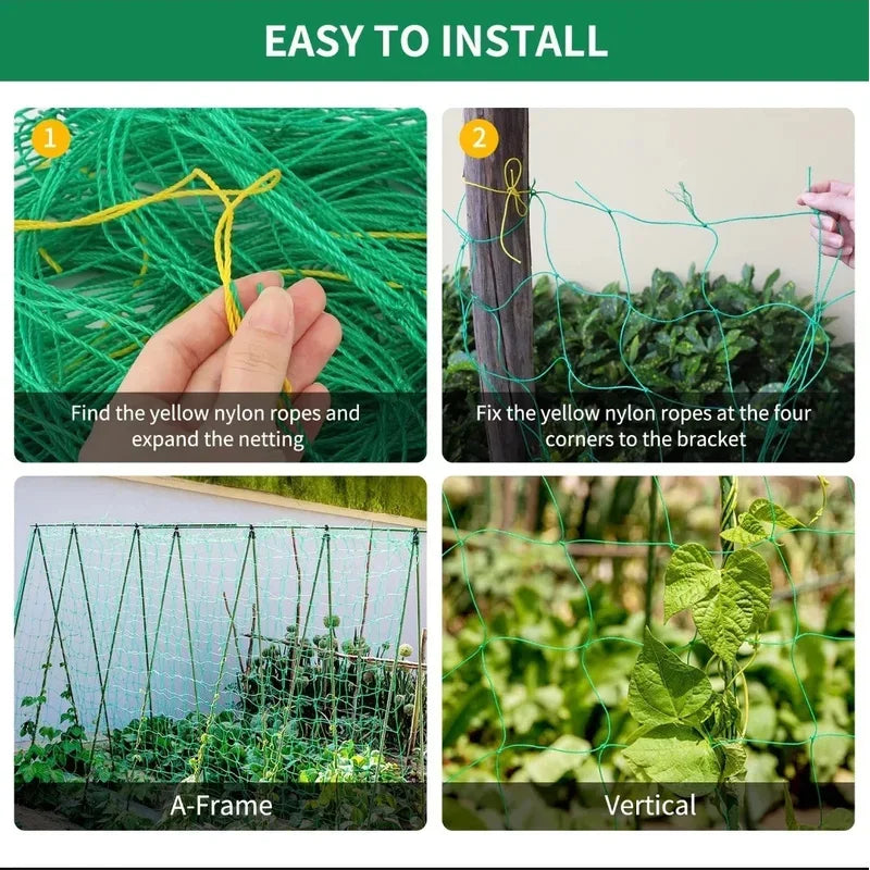 Plant Trellis Pergolas, Heavy-Duty Polyester Grow Net, Garden Trellis Netting With Square Mesh For Climbing Plants, Vegetables,