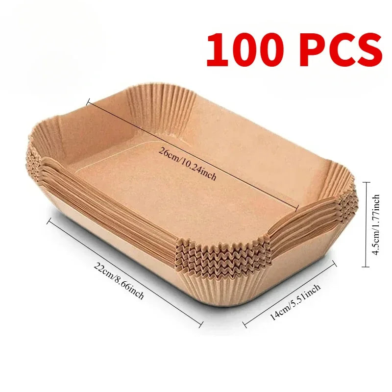 Disposable Air Fryer Paper Non-Stick Kitchen Baking Airfryer Mat Oilproof Micro-wave Barbecue Pad Baking Paper Liner Accessories