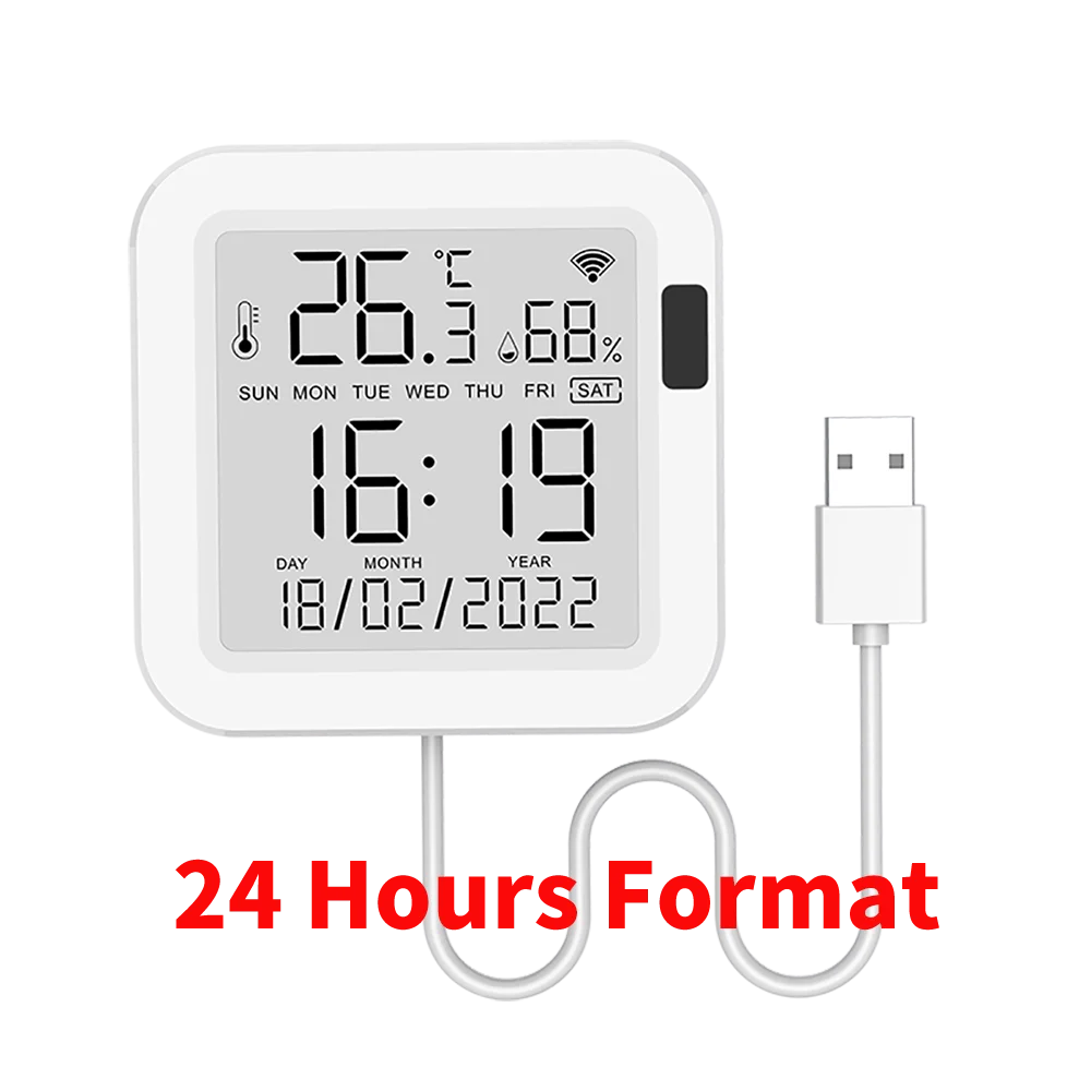 Smart Thermometer hygrometer Tuya WiFi Temperature and Humidity Sensor With Backlight APP Remote Control Work with Tuya Alexa