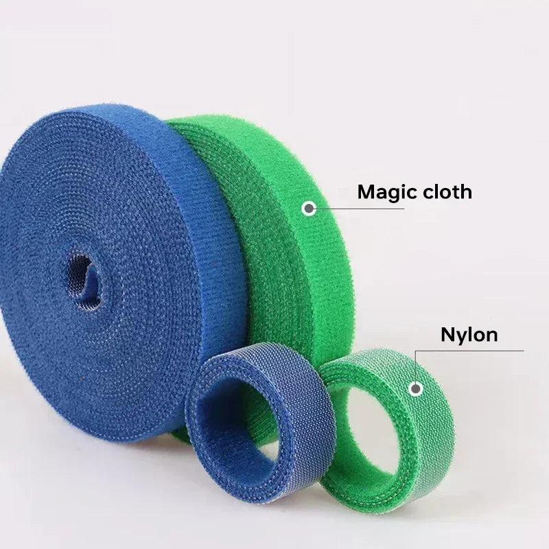 Wholesale 2/5M/Roll 12mm Width Cable Organizer USB Cable Winder Management nylon Free Cut Ties Mouse earphone Cord cable ties