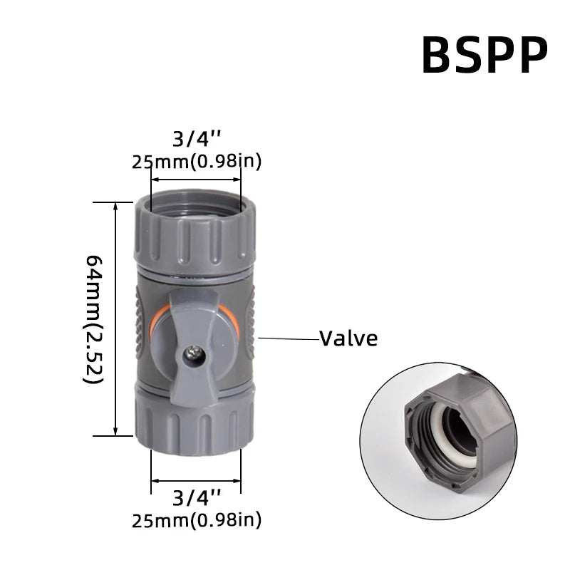 1-Pcs 1/2" 3/4" 1" Garden Hose Quick Connect Adapters -EU BPS Threaded Fittings for Faucets, Spray Guns & Watering Systems