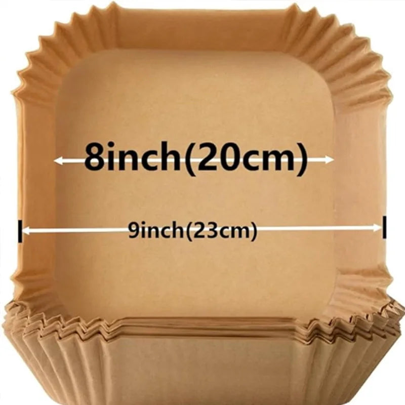50/100Pcs Air Fryer Disposable Paper Non-Stick Airfryer Baking Papers Round Air-Fryer Paper Liners Paper Kitchen Accessories