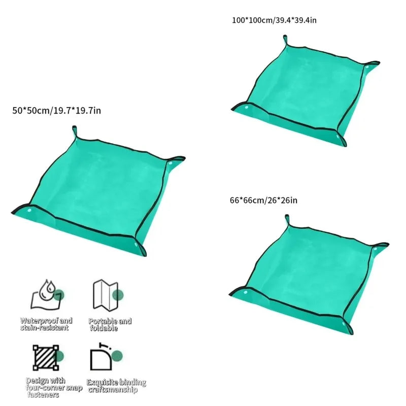 Gardening Mat  Square Plant Pad Waterproof for Transplanting Flower Pots Potting Mat Foldable Garden Repotting Anti-dirty Tarp