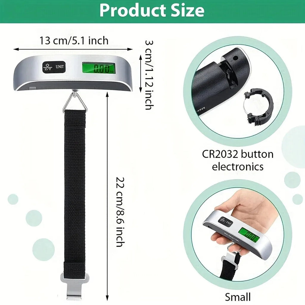Luggage Scale 110lb 50kg Digital Handheld Portable Hanging Baggage Scale for Travel Suitcase Weight Scale